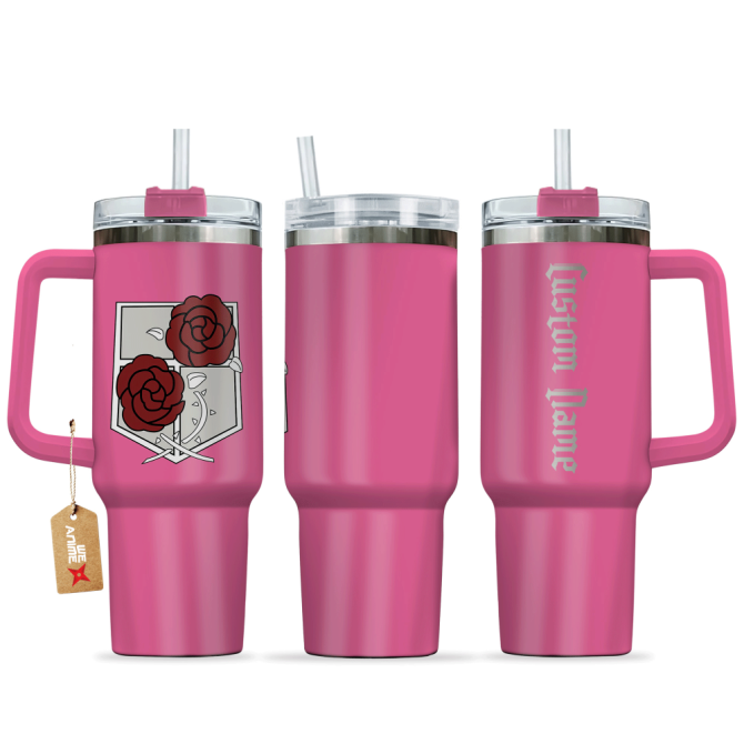 Garrison Regiment Attack On Titan Anime Custom Stanley Quencher 40Oz Stainless Steel Tumbler With Handle