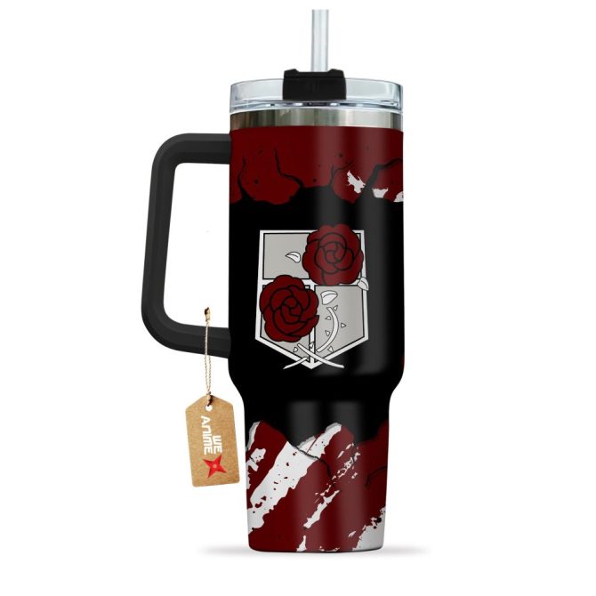 Garrison Regiment Attack On Titan Anime Custom Stanley Quencher 40Oz Stainless Steel Tumbler With Handle - Image 3
