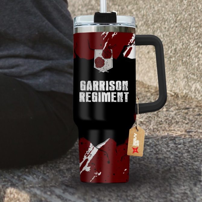 Garrison Regiment Attack On Titan Anime Custom Stanley Quencher 40Oz Stainless Steel Tumbler With Handle - Image 4