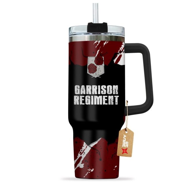 Garrison Regiment Attack On Titan Anime Custom Stanley Quencher 40Oz Stainless Steel Tumbler With Handle - Image 2