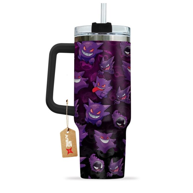 Gengar Pokemon Anime Custom Stanley Quencher 40Oz Stainless Steel Tumbler With Handle - Image 2