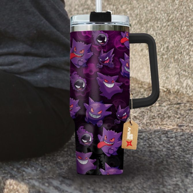 Gengar Pokemon Anime Custom Stanley Quencher 40Oz Stainless Steel Tumbler With Handle - Image 4