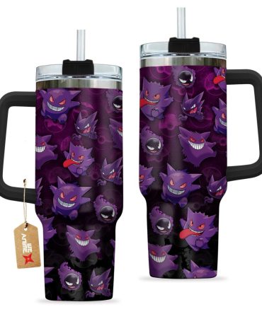 Gengar Pokemon Anime Custom Stanley Quencher 40Oz Stainless Steel Tumbler With Handle