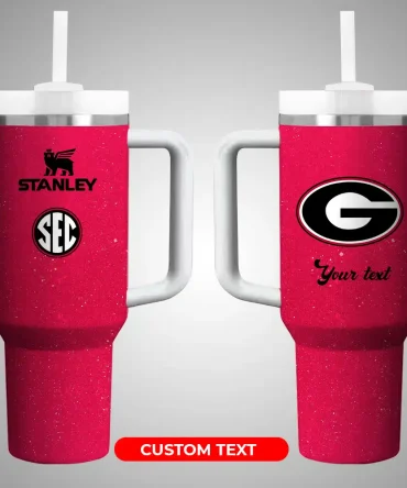 Georgia Bulldogs Ncaa Custom Stanley Quencher 40Oz Stainless Steel