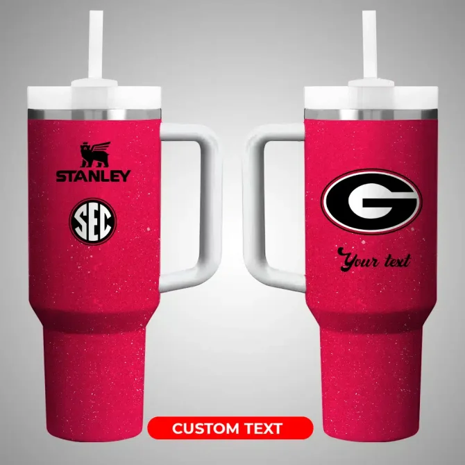 Georgia Bulldogs Ncaa Custom Stanley Quencher 40Oz Stainless Steel