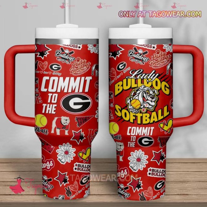 Georgia Bulldogs Softball Ncaa Custom Stanley Quencher 40Oz Stainless Steel