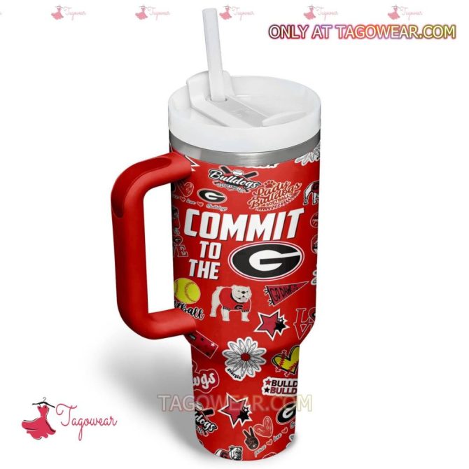 Georgia Bulldogs Softball Ncaa Custom Stanley Quencher 40Oz Stainless Steel - Image 4