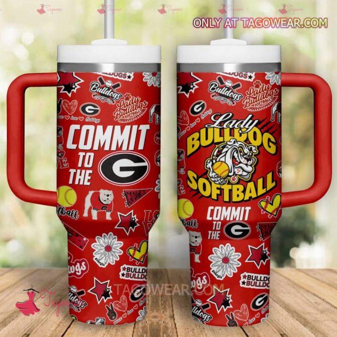 Georgia Bulldogs Softball Ncaa Custom Stanley Quencher 40Oz Stainless Steel - Image 2