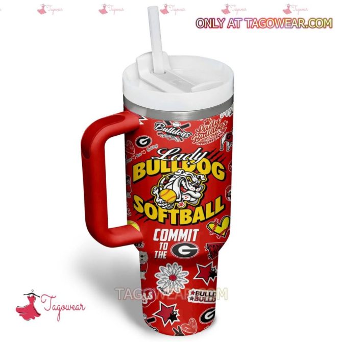 Georgia Bulldogs Softball Ncaa Custom Stanley Quencher 40Oz Stainless Steel - Image 3