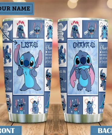 Personalized Stitch Tumbler - Custom Name , Ohana Design , Insulated Travel Mug , Gift For Disney Fans , 20 Oz Stainless Steel Cup