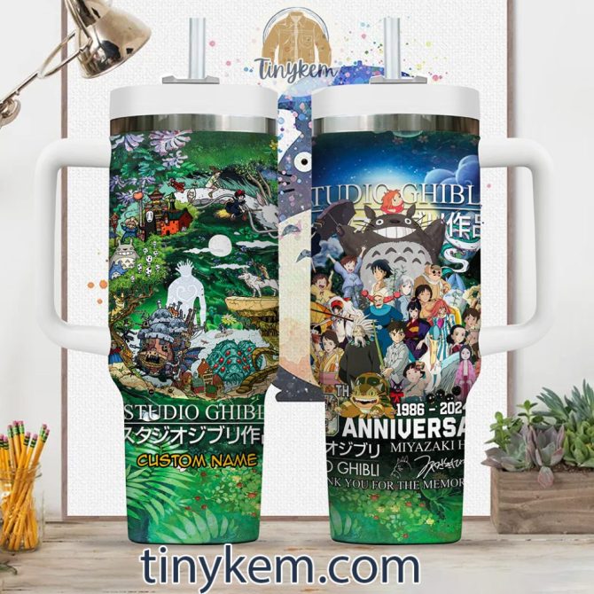 Ghibli Custom Stanley Quencher 40Oz Stainless Steel Tumbler With Handle - Image 2