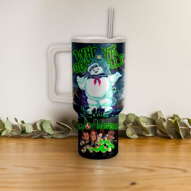 Ghostbusters Movies Custom Stanley Quencher 40Oz Stainless Steel Tumbler With Handle - Image 3
