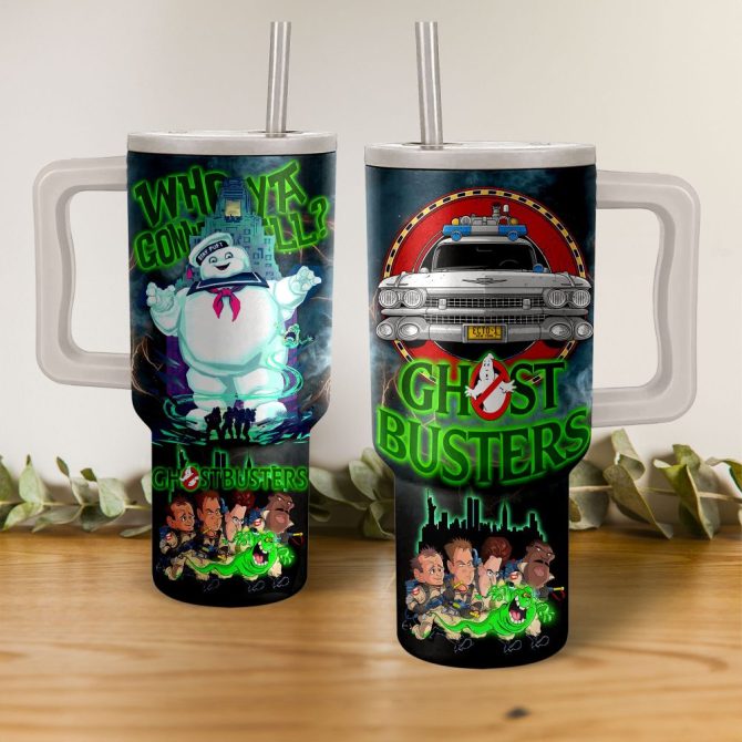 Ghostbusters Movies Custom Stanley Quencher 40Oz Stainless Steel Tumbler With Handle
