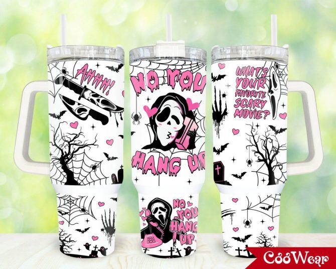Ghostface Scream Movies Custom Stanley Quencher 40Oz Stainless Steel Tumbler With Handle