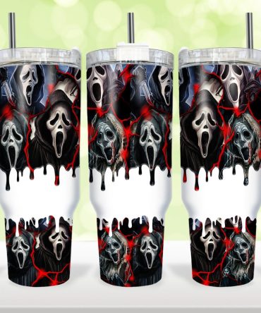 Ghostface Scream Movies Custom Stanley Quencher 40Oz Stainless Steel Tumbler With Handle