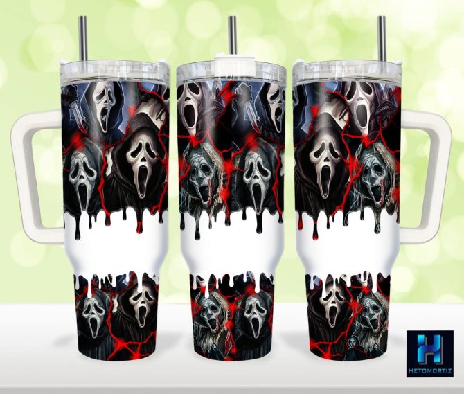 Ghostface Scream Movies Custom Stanley Quencher 40Oz Stainless Steel Tumbler With Handle