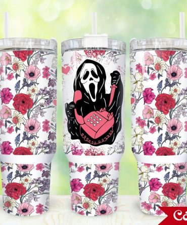 Ghostface Scream Movies Custom Stanley Quencher 40Oz Stainless Steel Tumbler With Handle