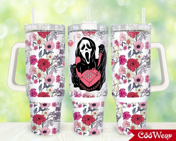 Ghostface Scream Movies Custom Stanley Quencher 40Oz Stainless Steel Tumbler With Handle