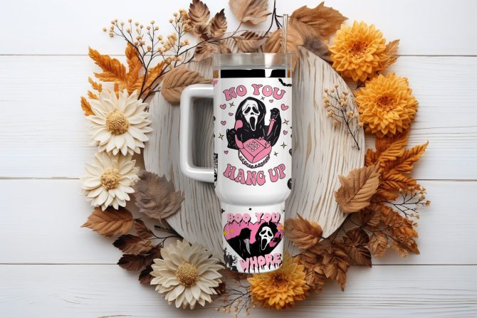 Ghostface Scream Movies Custom Stanley Quencher 40Oz Stainless Steel Tumbler With Handle - Image 2