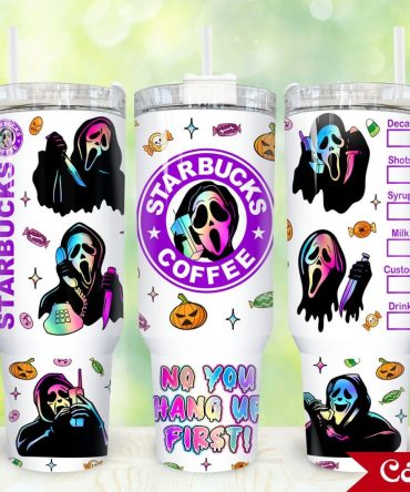 Ghostface Scream Movies Custom Stanley Quencher 40Oz Stainless Steel Tumbler With Handle