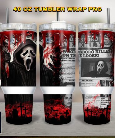 Ghostface Scream Movies Custom Stanley Quencher 40Oz Stainless Steel Tumbler With Handle