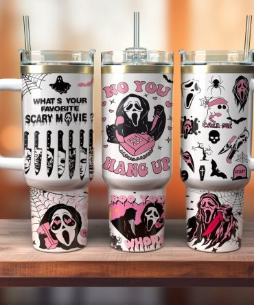 Ghostface Scream Movies Custom Stanley Quencher 40Oz Stainless Steel Tumbler With Handle
