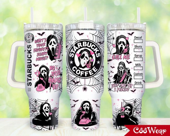 Ghostface Scream Movies Custom Stanley Quencher 40Oz Stainless Steel Tumbler With Handle
