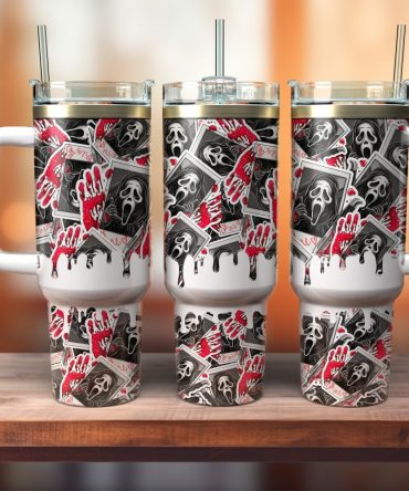 Ghostface Scream Movies Custom Stanley Quencher 40Oz Stainless Steel Tumbler With Handle