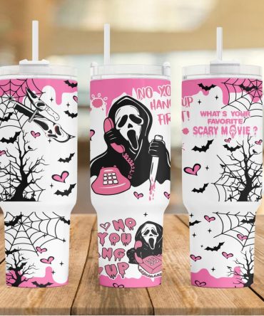 Ghostface Scream Movies Custom Stanley Quencher 40Oz Stainless Steel Tumbler With Handle