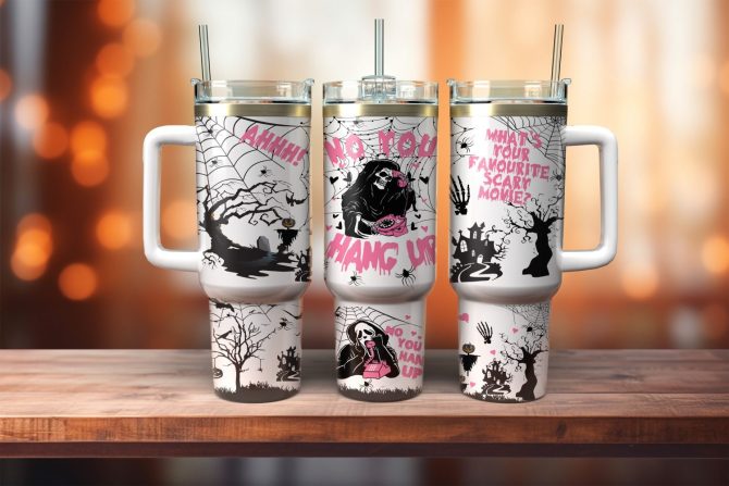 Ghostface Scream Movies Custom Stanley Quencher 40Oz Stainless Steel Tumbler With Handle