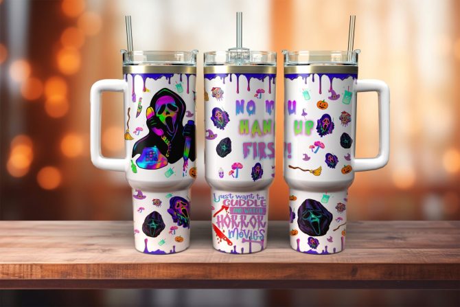 Ghostface Scream Movies Custom Stanley Quencher 40Oz Stainless Steel Tumbler With Handle