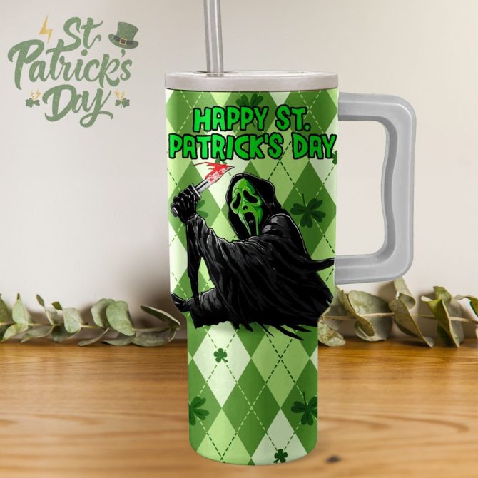 Ghostface Scream Movies Custom Stanley Quencher 40Oz Stainless Steel Tumbler With Handle