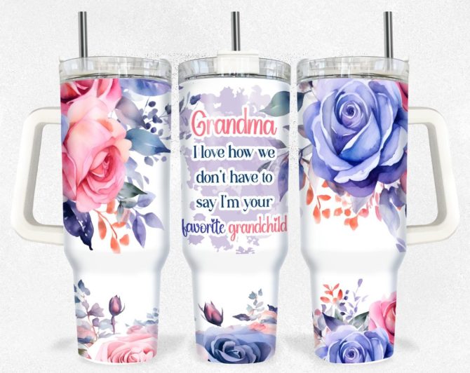 Gifts For Grandma Custom Stanley Quencher 40Oz Stainless Steel Tumbler With Handle