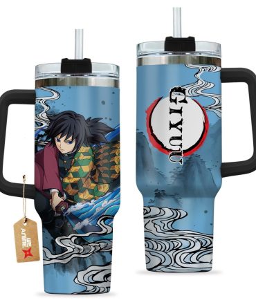 Giyu Tomioka Kimestu No Yaiba Anime Custom Stanley Quencher 40Oz Stainless Steel Tumbler With Handle