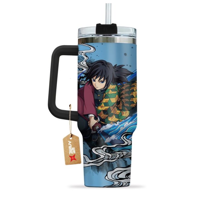 Giyu Tomioka Kimestu No Yaiba Anime Custom Stanley Quencher 40Oz Stainless Steel Tumbler With Handle - Image 3