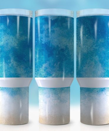 Glitter Beach Custom Stanley Quencher 40Oz Stainless Steel Tumbler With Handle