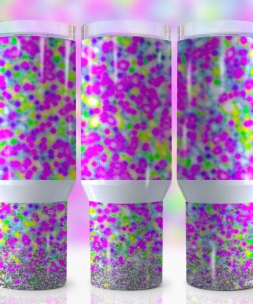 Glitter Confetti Custom Stanley Quencher 40Oz Stainless Steel Tumbler With Handle