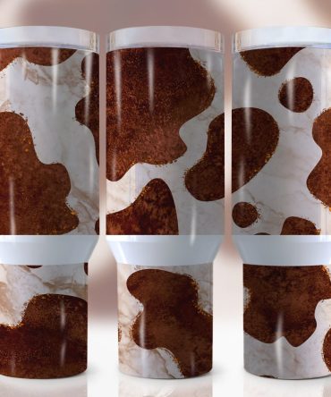 Glitter Cowhide Custom Stanley Quencher 40Oz Stainless Steel Tumbler With Handle
