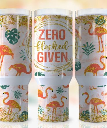 Glitter Flamingo Custom Stanley Quencher 40Oz Stainless Steel Tumbler With Handle