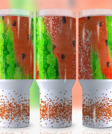 Glitter Watermelon Custom Stanley Quencher 40Oz Stainless Steel Tumbler With Handle
