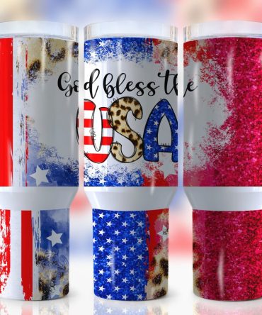 God Bless Usa Custom Stanley Quencher 40Oz Stainless Steel Tumbler With Handle