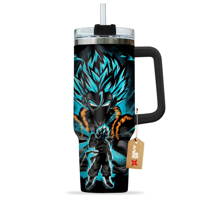 Gogeta Dragon Ball Anime Custom Stanley Quencher 40Oz Stainless Steel Tumbler With Handle - Image 2