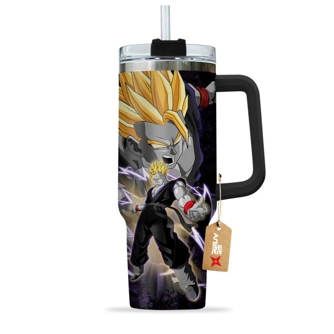 Gohan Adult Super Saiyan 2 Dragon Ball Anime Custom Stanley Quencher 40Oz Stainless Steel Tumbler With Handle - Image 2