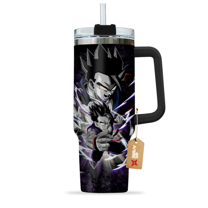 Gohan Dragon Ball Anime Custom Stanley Quencher 40Oz Stainless Steel Tumbler With Handle - Image 2