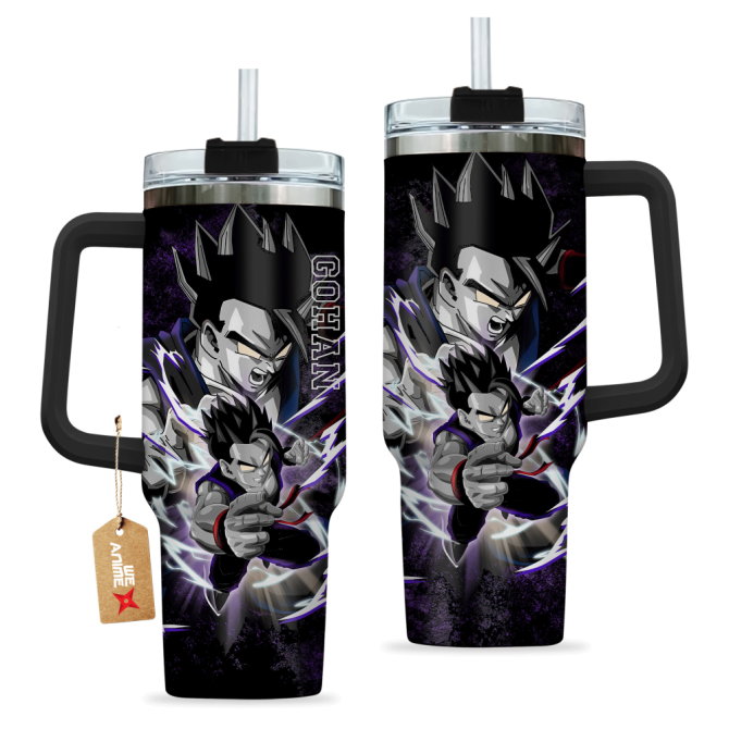 Gohan Dragon Ball Anime Custom Stanley Quencher 40Oz Stainless Steel Tumbler With Handle - Image 3