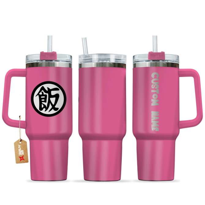 Gohan Kanji Dragon Ball Anime Custom Stanley Quencher 40Oz Stainless Steel Tumbler With Handle