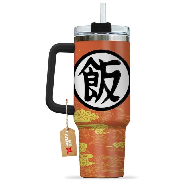 Gohan Kanji Symbol Dragon Ball Anime Custom Stanley Quencher 40Oz Stainless Steel Tumbler With Handle - Image 4