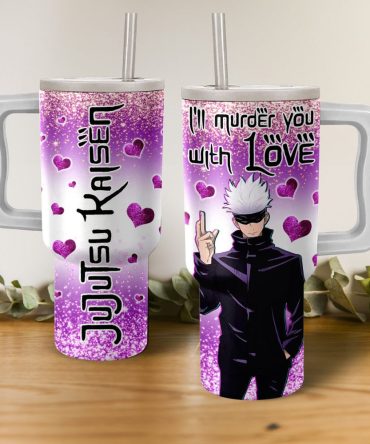 Gojo Satoru Jujutsu Kaisen Anime Custom Stanley Quencher 40Oz Stainless Steel Tumbler With Handle