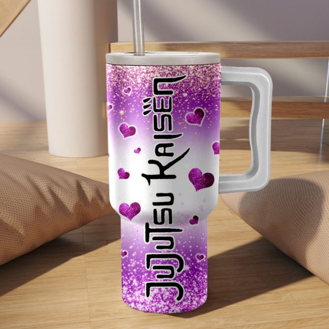Gojo Satoru Jujutsu Kaisen Anime Custom Stanley Quencher 40Oz Stainless Steel Tumbler With Handle - Image 3