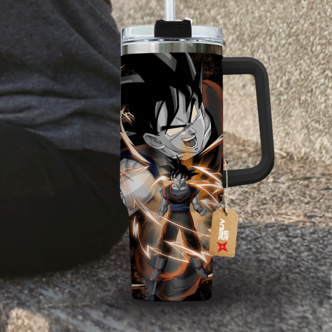 Goku Dragon Ball Anime Custom Stanley Quencher 40Oz Stainless Steel Tumbler With Handle - Image 3